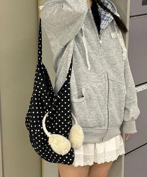 Birthday room（バースデイルーム）の「ドットショルダーBAG/dot shoulder bag（ショルダーバッグ・レディース・ブラック/アイボリー・FREE）」の21枚目の写真