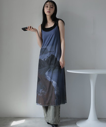 アートプリントシアーワンピース