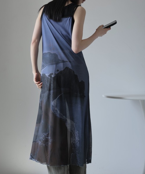 Ulysses（ユリシス）の「アートプリントシアーワンピース（ワンピース・レディース・グレー/ブラック・F）」の16枚目の写真