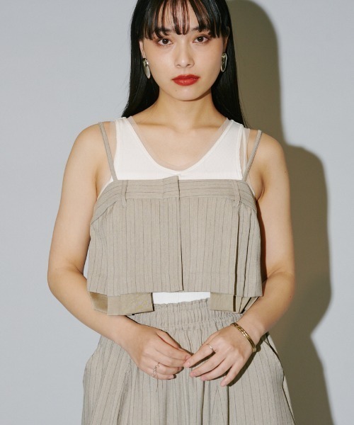 ヘリンボーンストライプキャミトップ（その他トップス）｜terrace
