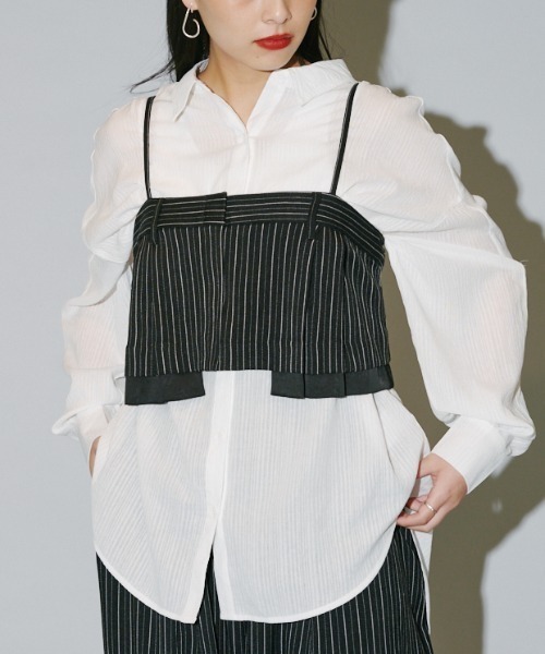 hyeon ヘリンボーンキャミソールトップス hyeon ヘリンボーン