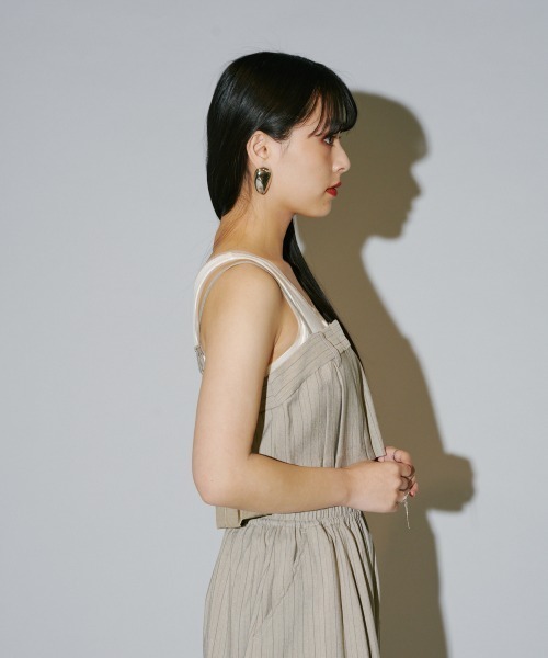 terrace(テラス)の「ヘリンボーンストライプキャミトップ(その他トップス・レディース・チャコールグレー/ベージュ/ブラック・MEDIUM)」の15枚目の写真