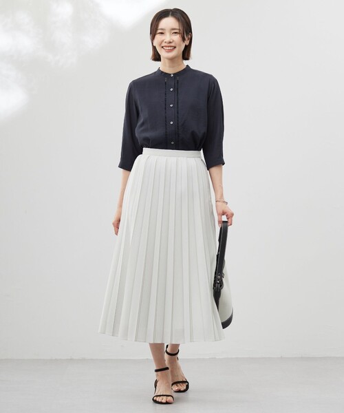 J.PRESS Ladies（J.プレス レディス）の「【洗える】シアータフタ プリーツ スカート（スカート・レディース・ライトグレー系/ダークブラウン系/サックスブルー系・XXS/XS/S）」の8枚目の写真