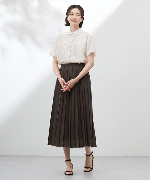 J.PRESS Ladies（J.プレス レディス）の「【洗える】シアータフタ プリーツ スカート（スカート・レディース・ライトグレー系/ダークブラウン系/サックスブルー系・XXS/XS/S）」の9枚目の写真