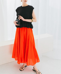 URBAN RESEARCH ROSSO WOMEN | コットンシルクヘムデザインギャザースカート(スカート)