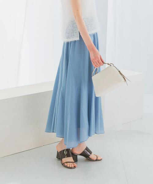 URBAN RESEARCH ROSSO WOMEN(アーバンリサーチ ロッソ)の「コットンシルクヘムデザインギャザースカート(スカート・レディース・ライトブルー/レッド/ダークブラウン・FREE)」の3枚目の写真