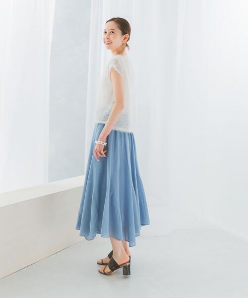 URBAN RESEARCH ROSSO WOMEN(アーバンリサーチ ロッソ)の「コットンシルクヘムデザインギャザースカート(スカート・レディース・ライトブルー/レッド/ダークブラウン・FREE)」の14枚目の写真