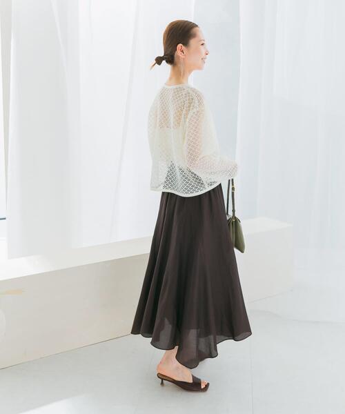 セール】コットンシルクヘムデザインギャザースカート（スカート