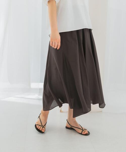セール】コットンシルクヘムデザインギャザースカート（スカート