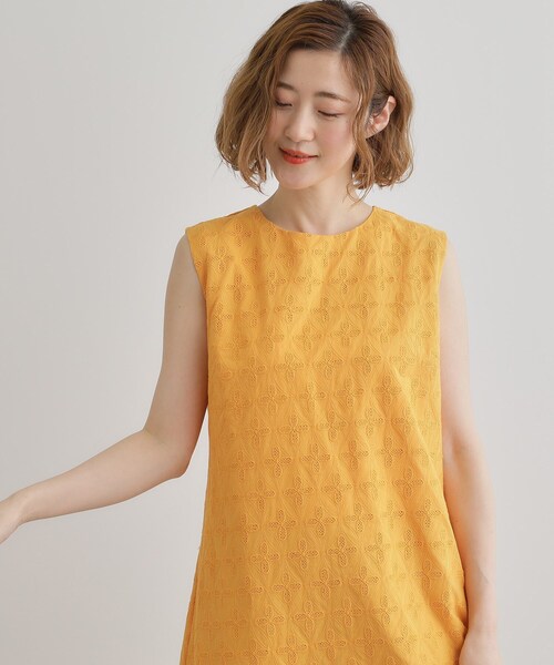 grove（グローブ）の「【一枚で華やか】エンブロイダリーレースワンピース（ワンピース・レディース・ブラック/ブルー/ライトオレンジ系・02/03/01/04/05）」の9枚目の写真