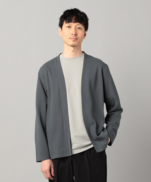 COMME CA MEN(コムサメン)の「泉州編み和紙カノコ ハッピカーディガン(カーディガン/ボレロ・メンズ・チャコールグレー/ブラック・M/S/L)」の1枚目の写真