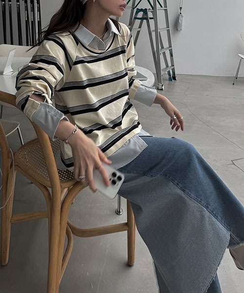 WILLFULLY(ウィルフリー)の「2way wrap tapered denim pants(デニムパンツ・レディース・ブラック/ブルー・S/M)」の8枚目の写真