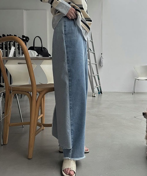 WILLFULLY(ウィルフリー)の「2way wrap tapered denim pants(デニムパンツ・レディース・ブラック/ブルー・S/M)」の13枚目の写真