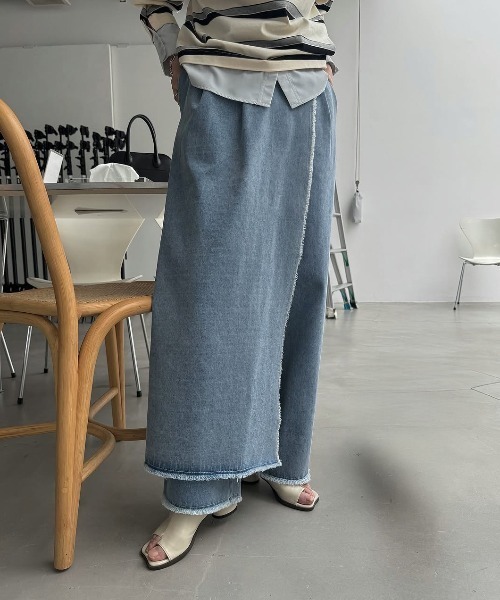 WILLFULLY(ウィルフリー)の「2way wrap tapered denim pants(デニムパンツ・レディース・ブラック/ブルー・S/M)」の18枚目の写真