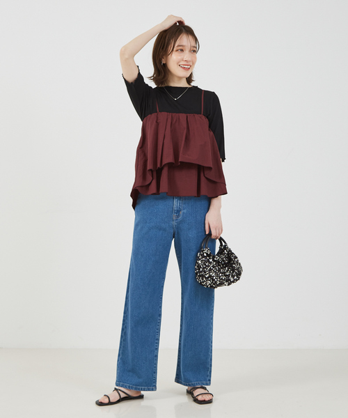 abahouse mavie（アバハウスマヴィ）の「【セットアップ対応】シャイニータフタビスチェ/春服/夏服（キャミソール・レディース・ブラウン/ブラック/グレー・フリー）」の9枚目の写真