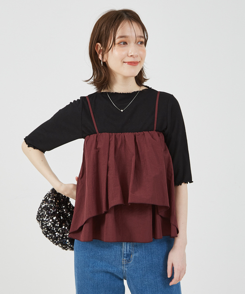 abahouse mavie（アバハウスマヴィ）の「【セットアップ対応】シャイニータフタビスチェ/春服/夏服（キャミソール・レディース・ブラウン/ブラック/グレー・フリー）」の11枚目の写真