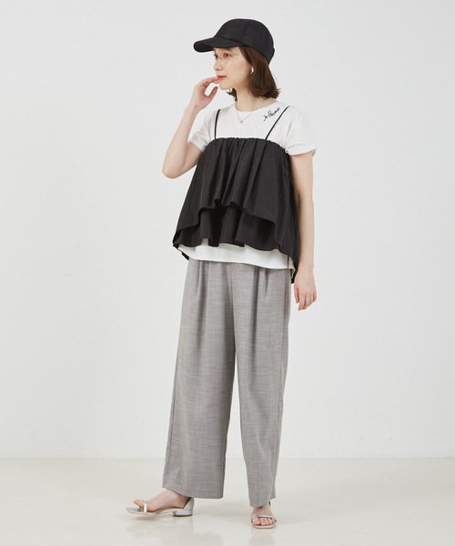 abahouse mavie（アバハウスマヴィ）の「【セットアップ対応】シャイニータフタビスチェ/春服/夏服（キャミソール・レディース・ブラウン/ブラック/グレー・フリー）」の16枚目の写真