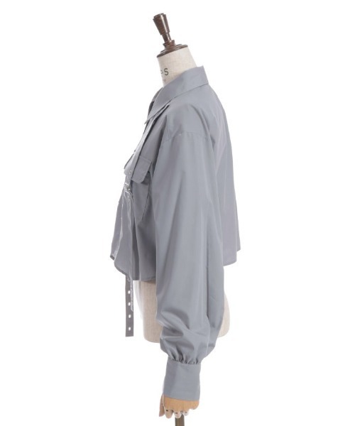 axes femme（アクシーズファム）の「ハトメ使いショートシャツ（シャツ/ブラウス・レディース・グレー/ブルーグリーン/ブラック・FREE）」の17枚目の写真