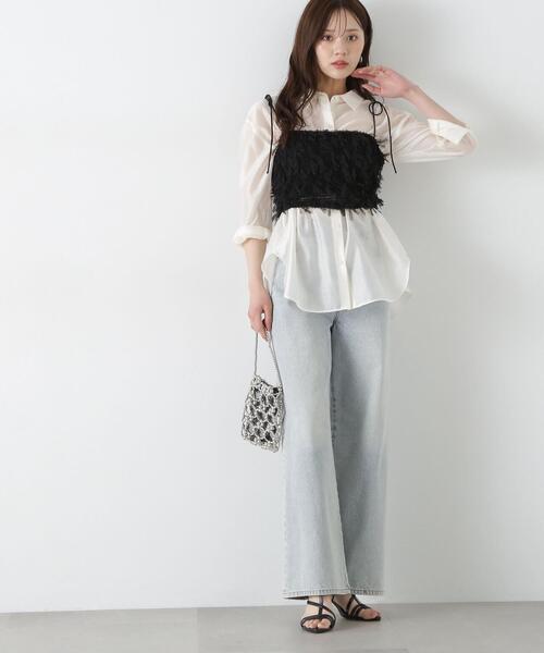 PROPORTION BODY DRESSING（プロポーションボディドレッシング）の「シアーシャーリングブラウス / 1215110503（シャツ/ブラウス・レディース・ブルー/ベージュ/ホワイト・FREE）」の6枚目の写真