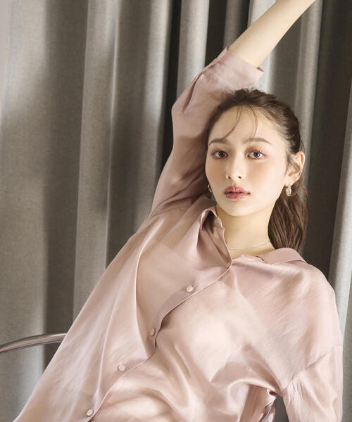 PROPORTION BODY DRESSING（プロポーションボディドレッシング）の「シアーシャーリングブラウス / 1215110503（シャツ/ブラウス・レディース・ブルー/ベージュ/ホワイト・FREE）」の8枚目の写真