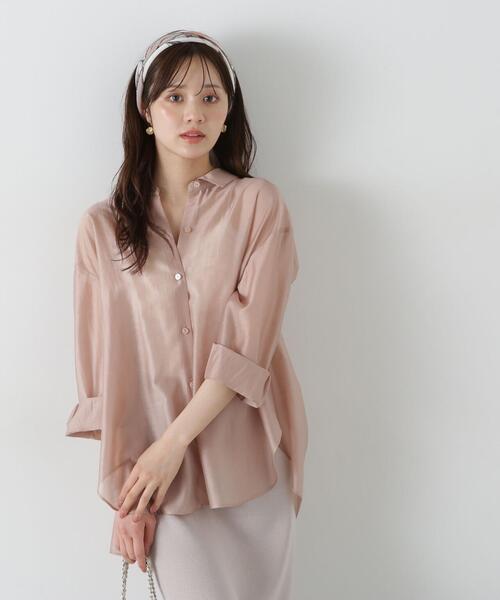 PROPORTION BODY DRESSING（プロポーションボディドレッシング）の「シアーシャーリングブラウス / 1215110503（シャツ/ブラウス・レディース・ブルー/ベージュ/ホワイト・FREE）」の10枚目の写真