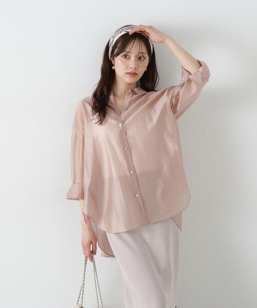 PROPORTION BODY DRESSING（プロポーションボディドレッシング）の「シアーシャーリングブラウス / 1215110503（シャツ/ブラウス・レディース・ブルー/ベージュ/ホワイト・FREE）」の11枚目の写真