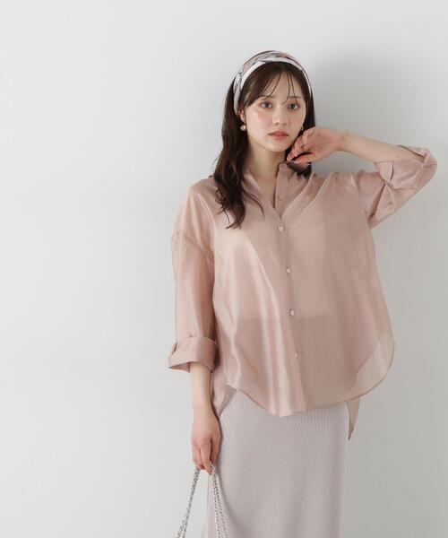 PROPORTION BODY DRESSING（プロポーションボディドレッシング）の「シアーシャーリングブラウス / 1215110503（シャツ/ブラウス・レディース・ブルー/ベージュ/ホワイト・FREE）」の12枚目の写真