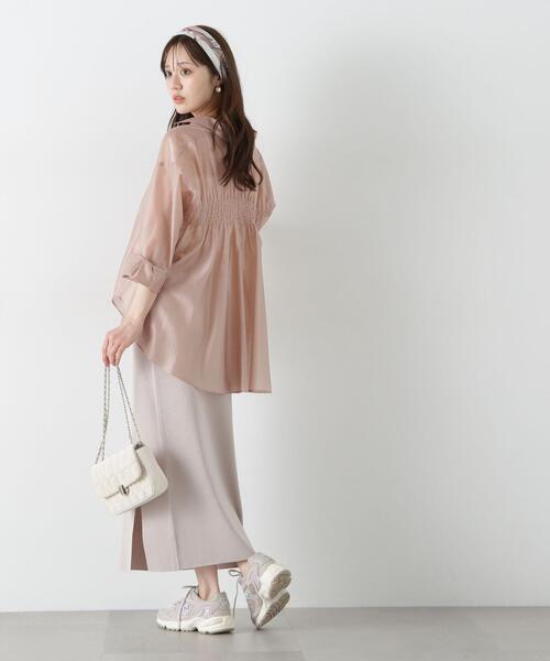 PROPORTION BODY DRESSING（プロポーションボディドレッシング）の「シアーシャーリングブラウス / 1215110503（シャツ/ブラウス・レディース・ブルー/ベージュ/ホワイト・FREE）」の13枚目の写真