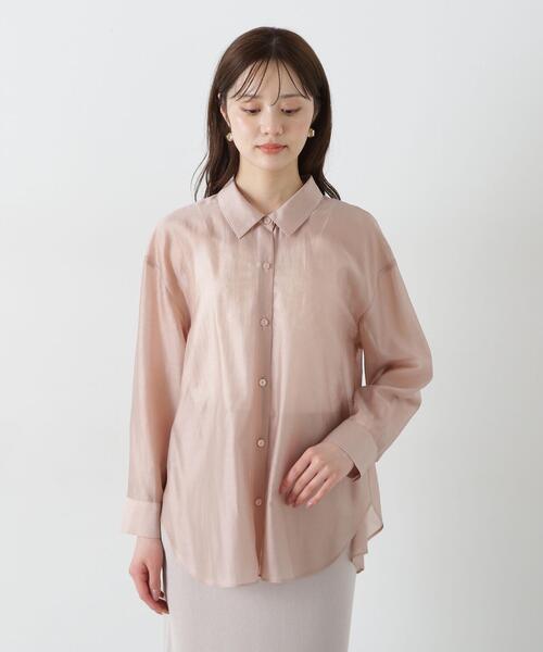 PROPORTION BODY DRESSING（プロポーションボディドレッシング）の「シアーシャーリングブラウス / 1215110503（シャツ/ブラウス・レディース・ブルー/ベージュ/ホワイト・FREE）」の15枚目の写真