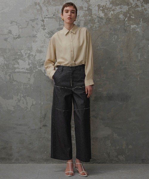 ADAM ET ROPE'(アダムエロペ)の「【EMOELLE】カットオフラインデニム(デニムパンツ・レディース・ブルー系その他3・36/38)」の4枚目の写真