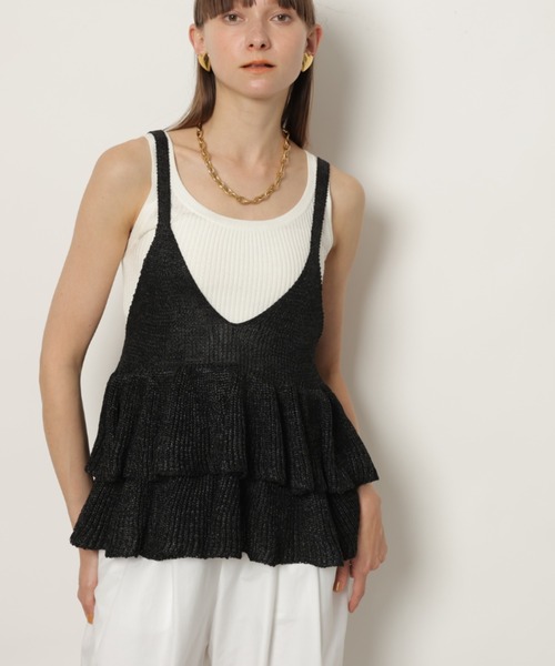 CADUNE（カデュネ）の「リネンライクティアードキャミ（ニット