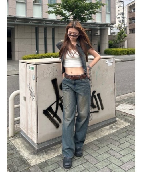 セール】POINT WASH CLASSIC ストレートデニム（デニムパンツ