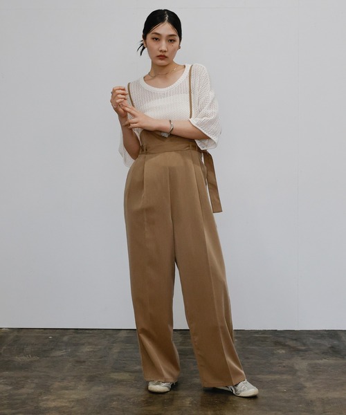 select MOCA（セレクトモカ）の「ベルト付きサロペット（サロペット/オーバーオール・レディース・ベージュ/ブラック/チャコールグレー・FREE）」の14枚目の写真