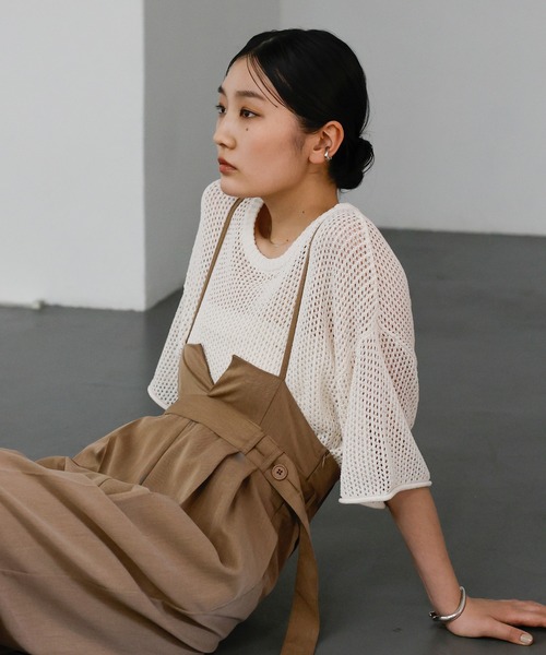 select MOCA（セレクトモカ）の「ベルト付きサロペット（サロペット/オーバーオール・レディース・ベージュ/ブラック/チャコールグレー・FREE）」の16枚目の写真