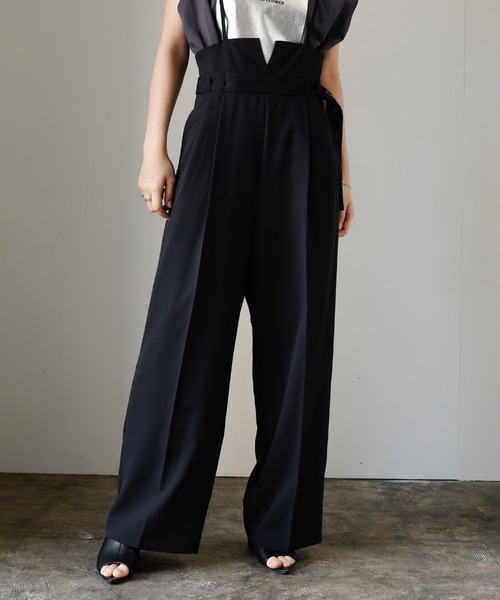 select MOCA（セレクトモカ）の「ベルト付きサロペット（サロペット/オーバーオール・レディース・ベージュ/ブラック/チャコールグレー・FREE）」の20枚目の写真