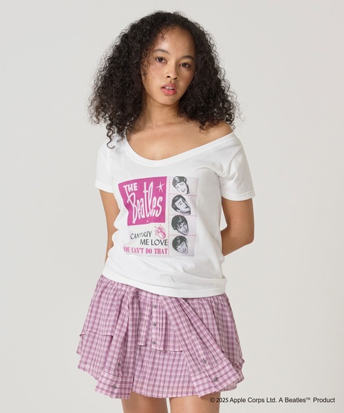 tシャツ THE BEATLES オフショルTシャツ TINA：JOJUN レディース THE BEATLES オフショルTシャツ TINA：JOJUN（Tシャツ
