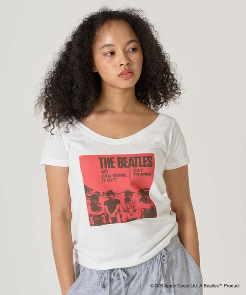 TINA:JOJUN(ティーナジョジュン)の「THE BEATLES オフショルTシャツ TINA:JOJUN(Tシャツ/カットソー・レディース・ピンク/レッド・M)」の12枚目の写真