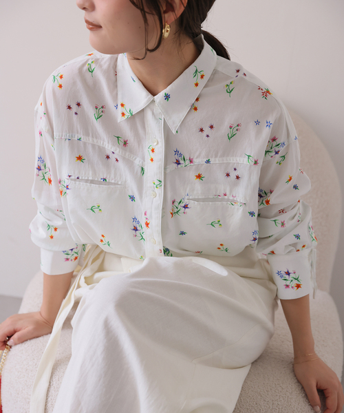 追加》margaux/マルゴー flower western シャツ（シャツ