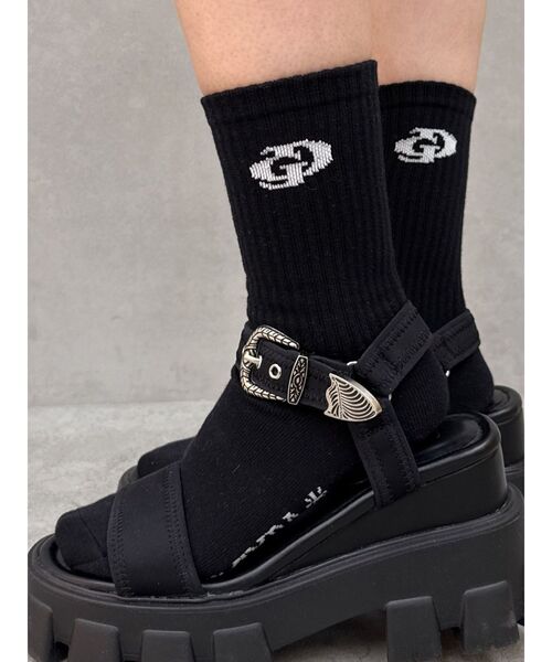 GYDA（ジェイダ）の「GD SOX（ソックス/靴下・レディース・オフホワイト/ブラック/ライム・FREE）」の3枚目の写真
