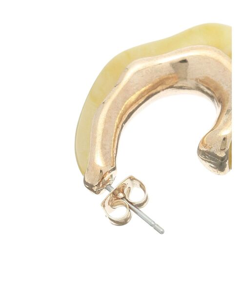 EVRIS（エヴリス）の「COLOR SHELL HOOPピアス（ピアス（両耳用）・レディース・ホワイト/イエロー・FREE）」の13枚目の写真