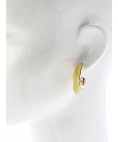 EVRIS（エヴリス）の「COLOR SHELL HOOPピアス（ピアス（両耳用）・レディース・ホワイト/イエロー・FREE）」の12枚目の写真