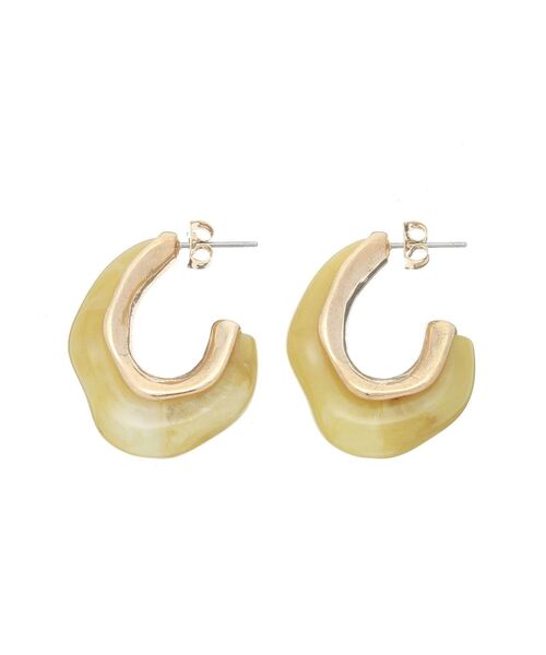 EVRIS（エヴリス）の「COLOR SHELL HOOPピアス（ピアス（両耳用）・レディース・ホワイト/イエロー・FREE）」の10枚目の写真