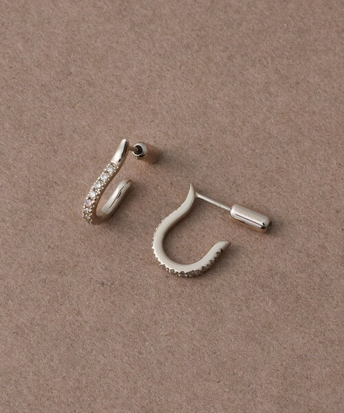 ete bijoux（エテビジュー）の「[トーン] K18RBG ダイヤモンド ウェーブ ピアス（ピアス（両耳用）・レディース・ブラウン・FREE）」の3枚目の写真