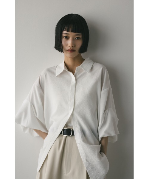 STYLEMIXER（スタイルミキサー）の「ニュアンスタックスリーブシャツ（シャツ/ブラウス・レディース・ホワイト/オレンジ/チャコールグレー・FREE）」の7枚目の写真