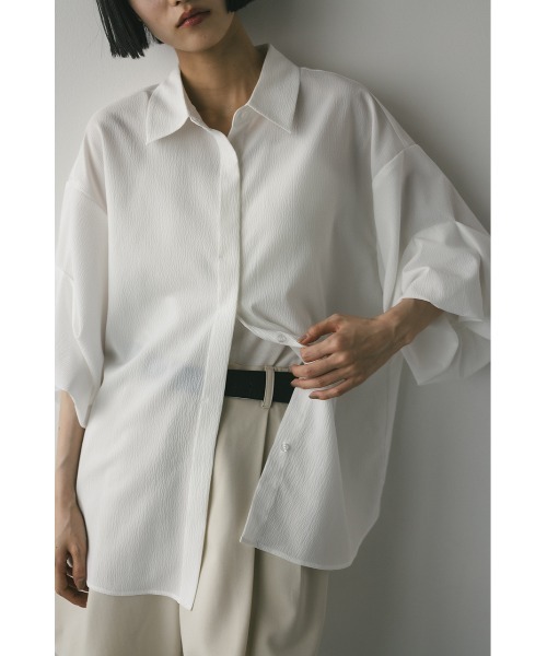 STYLEMIXER（スタイルミキサー）の「ニュアンスタックスリーブシャツ（シャツ/ブラウス・レディース・ホワイト/オレンジ/チャコールグレー・FREE）」の10枚目の写真