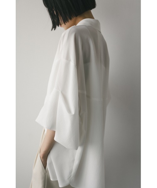 STYLEMIXER（スタイルミキサー）の「ニュアンスタックスリーブシャツ（シャツ/ブラウス・レディース・ホワイト/オレンジ/チャコールグレー・FREE）」の14枚目の写真