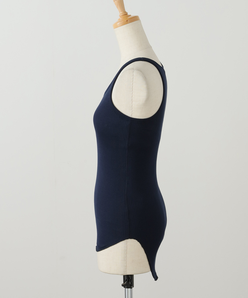 HAKUJI(ハクジ)の「【HAKUJI/ハクジ】Organic cotton asym bra TT:タンクトップ(その他アンダーウェア/インナー・レディース・ホワイト/ネイビー・FREE)」の3枚目の写真