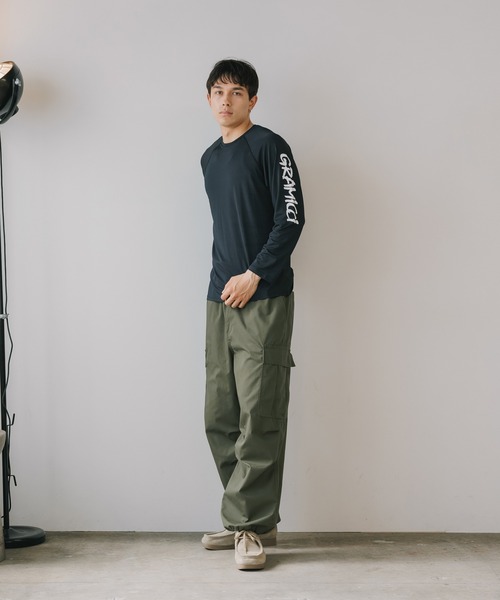 Gramicci/グラミチ UPF- Shield Long Sleeve Top 袖ロゴ ロンT