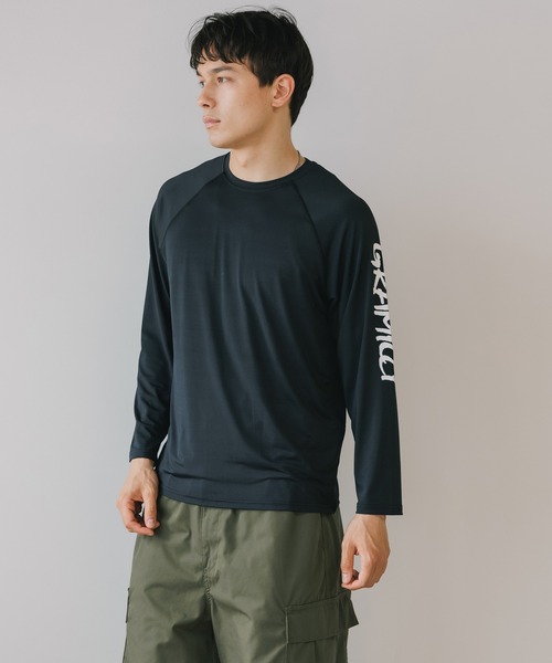 格安新品  UPF- Gramicci/グラミチ Shield ロンT 袖ロゴ Top Sleeve Long トップス