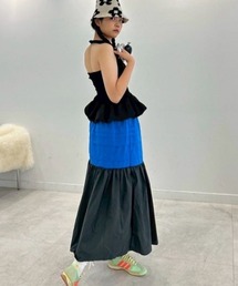 【メーガン花子様着用】ipugo/イプゴ バイカラー フレアロングスカート 秋物 秋服 2026年秋冬